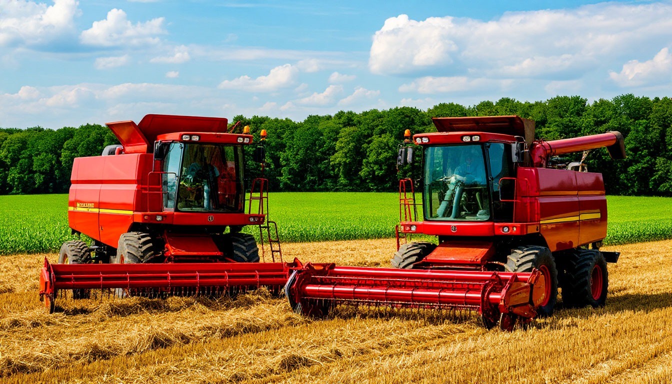 Два комбайна за 1 день совместной работы убрали 2/3 поля